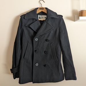 Black DieSel-Co Pea coat/wool jacket, elegant and vintage, Men's small